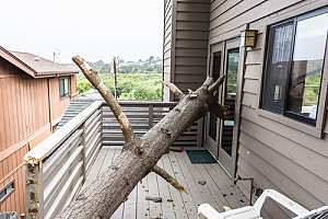 Storm damage to a home