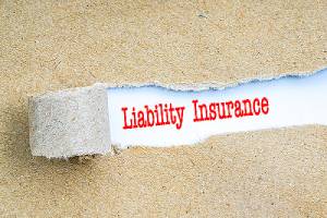 image of liability insurance in red text.