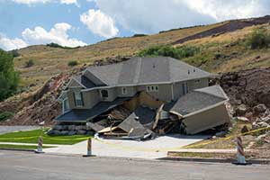 House destroyed by a mudslide