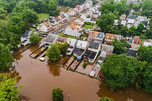 community flooded by a natural disaster