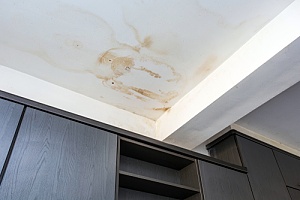water damage in the ceiling of a home