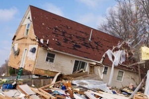 house damaged during cyclone