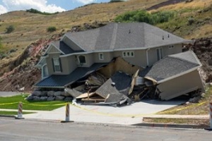 home damaged due to earthquake