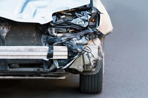 car front damaged in an accident