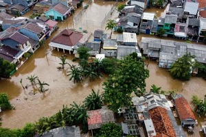 residential area in flood