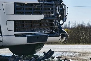 damaged commercial truck