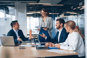 happy employees in the office