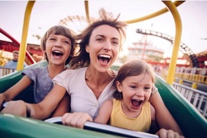 mother and daughter enjoying ride