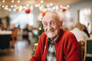 man inside senior living facilities with insurance 