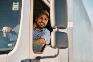 trucking looking out the window