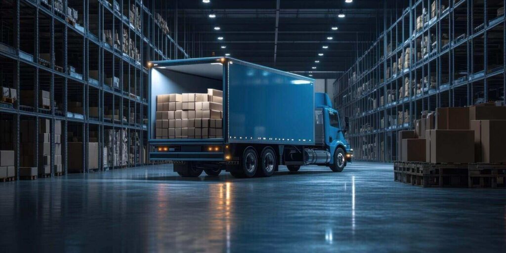 the truck in warehouse