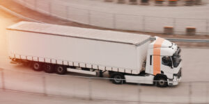 truck in motion on international highway