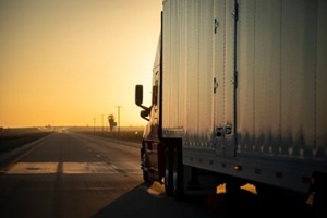 truck moving in highway