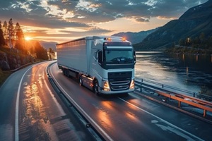 ai image of truck moving in the highway