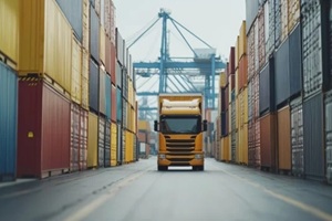 truck in a shipping yard