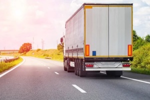 a truck on highway