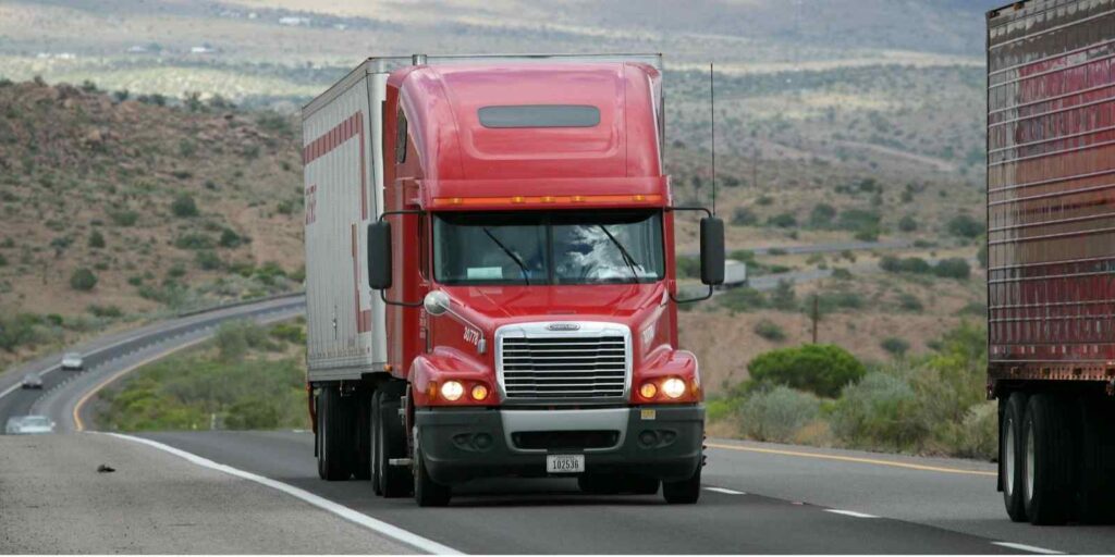 Red Truck on Road