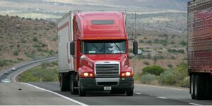 Red Truck on Road