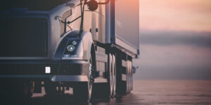 truck runs on the highway