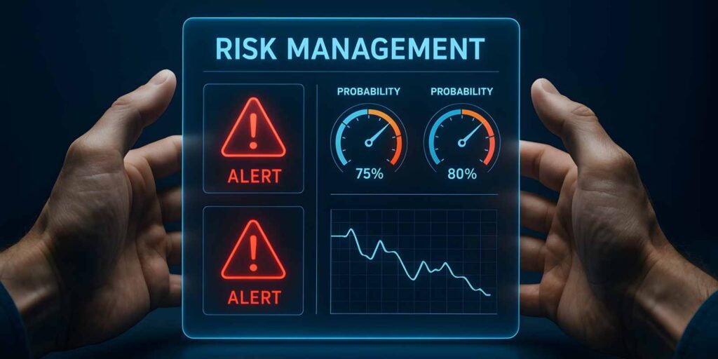 Conceptual Image Representing Risk Management with Digital Interface