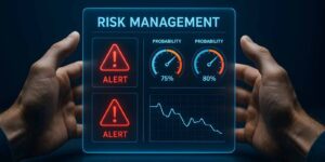 Conceptual Image Representing Risk Management with Digital Interface