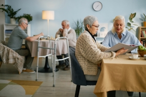 Senior People Engaging in Activities in An Assisted Living Facility