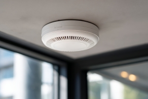 Smoke Detector Installed on Ceiling for Home Safety
